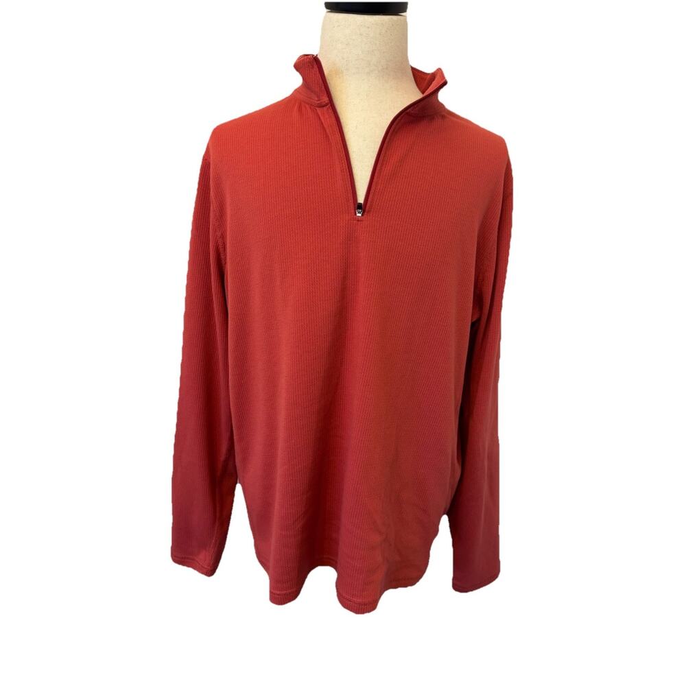 J. Crew Performance Long Sleeve Shirt Men’s XL Pullover 1/4 Zip Salmon